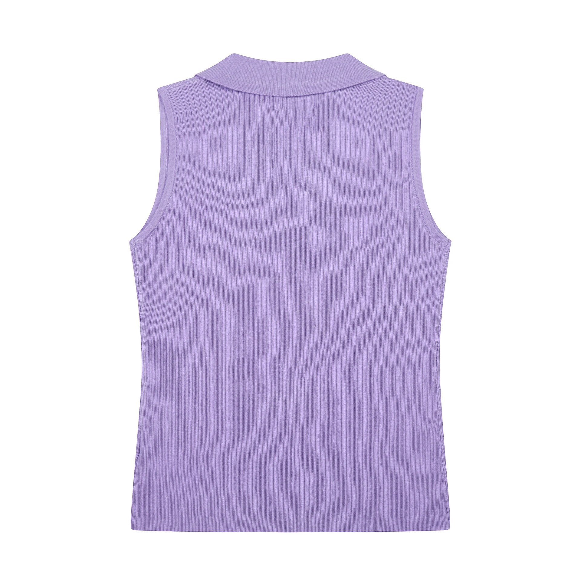 Polo Ralph Lauren Ribbed Knit Sleeveless Polo in Lavender Tops.polo - 21