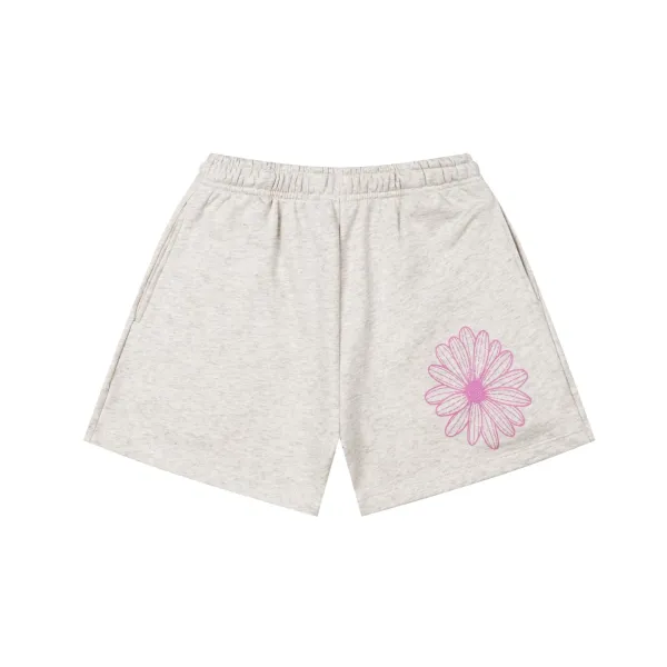 Design Daisy Print Heather Gray Shorts - 1