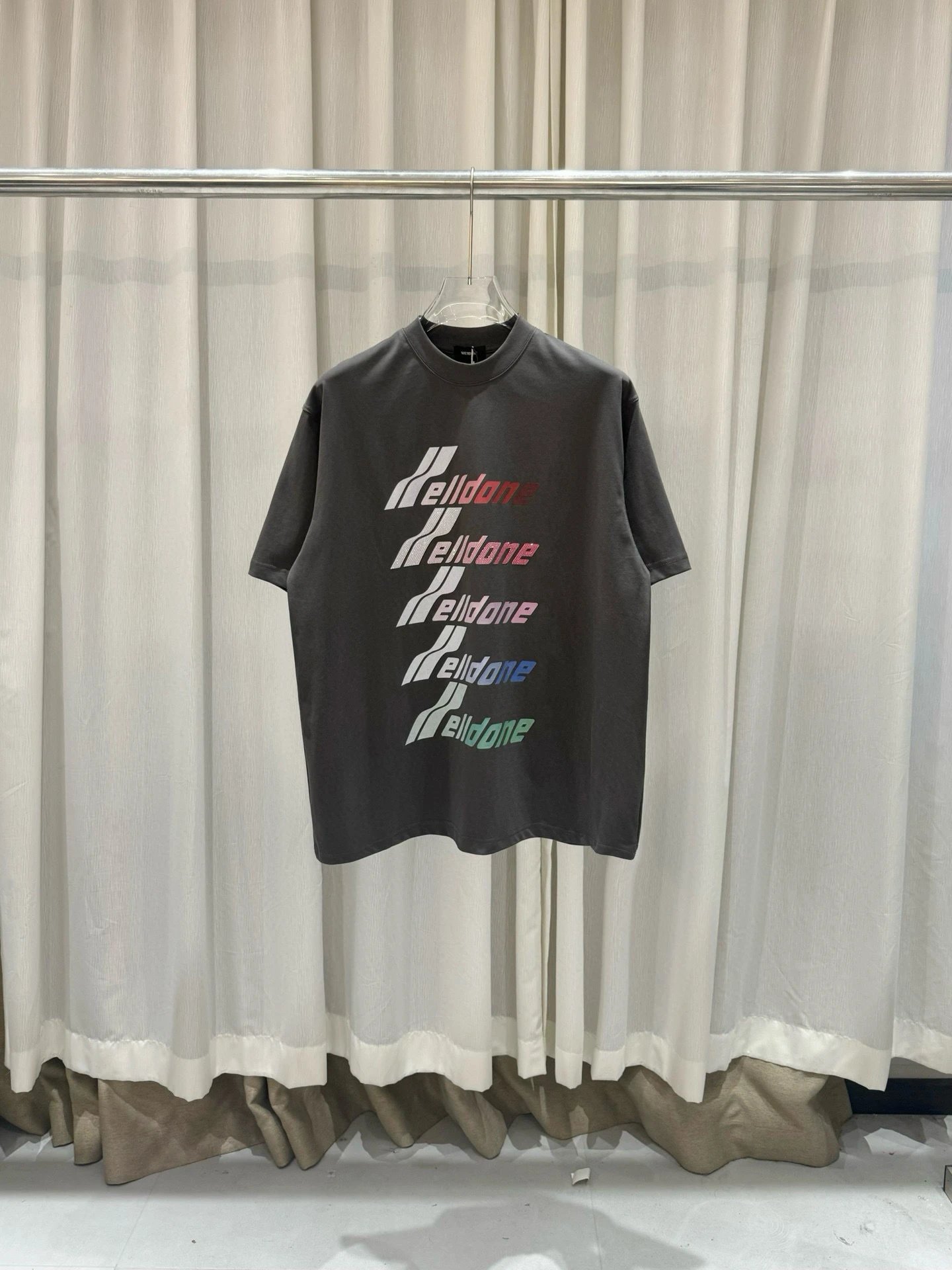 Design Wetbone Multi-Color Gradient Logo T-Shirt Gray T-Shirts - 6