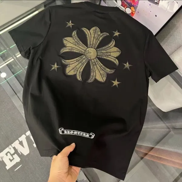 Chrome Hearts Flower Star Print Black T-Shirt - 1