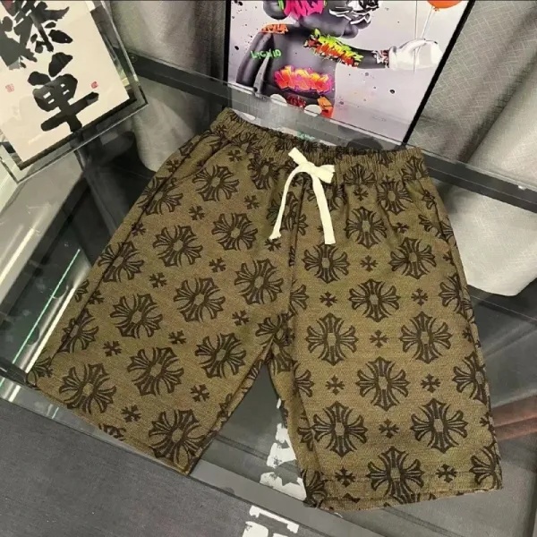 Chrome Hearts Cross Motif Knit Shorts Olive Brown - 1