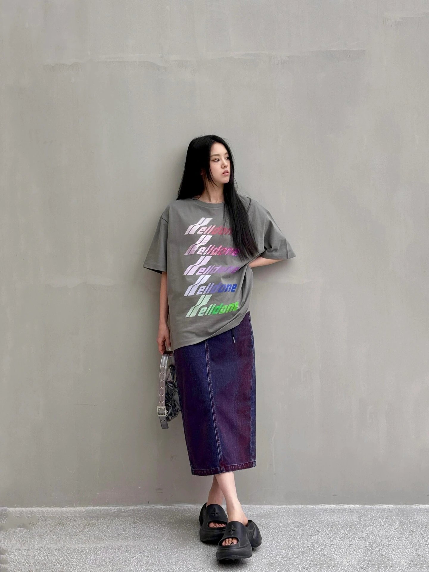 Design Wetbone Multi-Color Gradient Logo T-Shirt Gray T-Shirts - 23