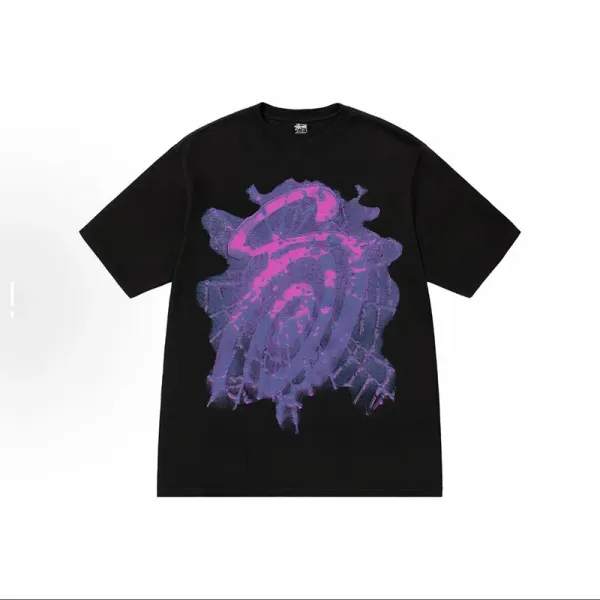 Stussy Abstract Swirl Black T-Shirt - 1