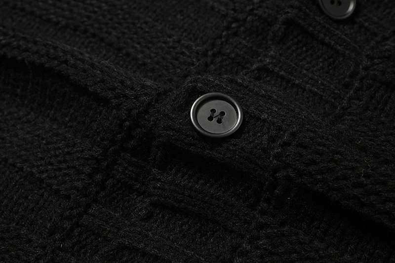Design Distressed Knit Cardigan Black Outerwear.cardigan - 4