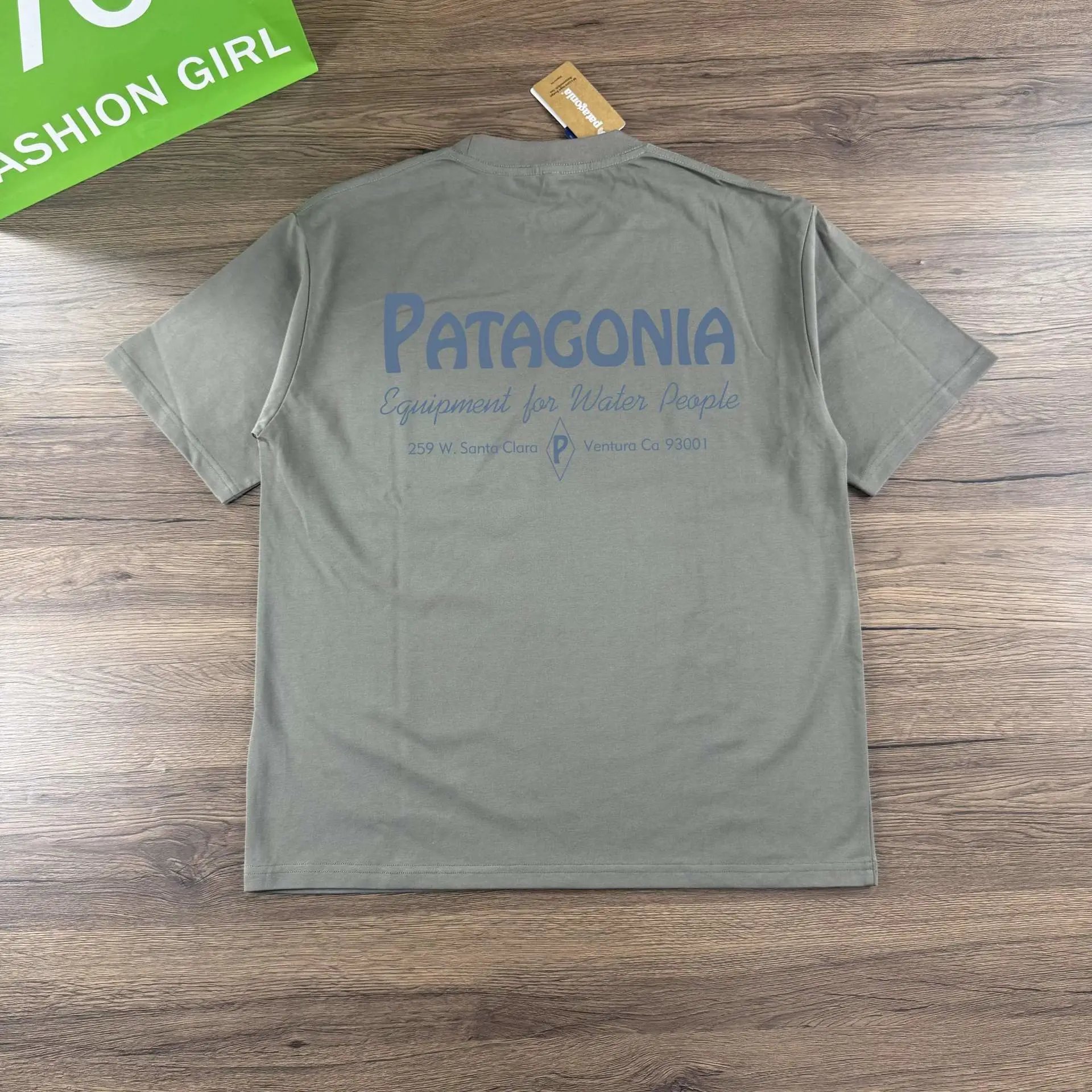 Patagonia Equipment for Water People T-Shirt Olive Green - 12