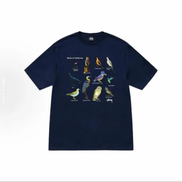 Stussy Birds of California Graphic T-Shirt Navy - 1