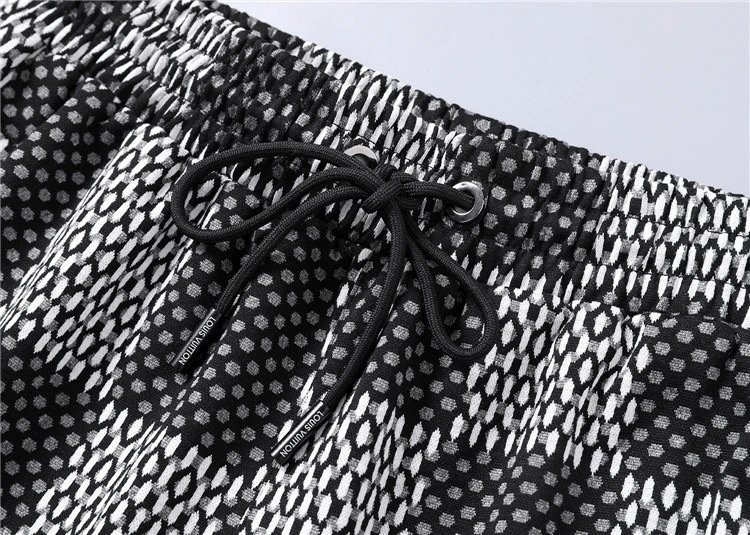 Design Woven Texture Black T-Shirt and Shorts Set - 16