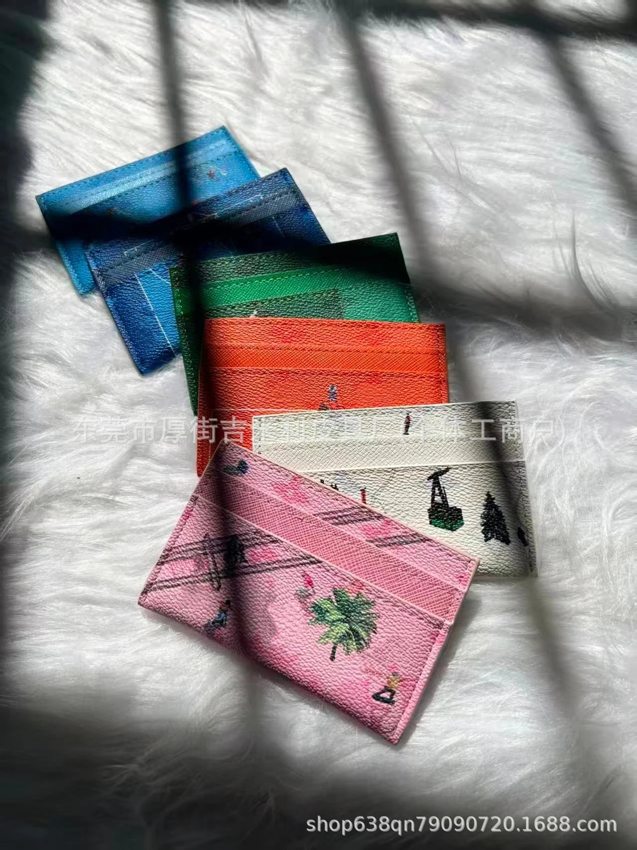 Design Tennis Court Print Orange Short Wallet - 10