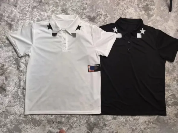 Design Star-Embellished Black Polo Shirt Tops Polo - 2