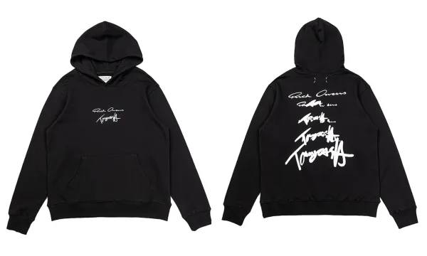 Rick Owens x Takashi Murakami Signature Hoodie Black - 1