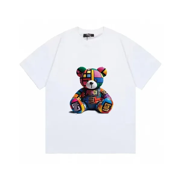 Fendi Teddy Bear Print White T-Shirt - 1