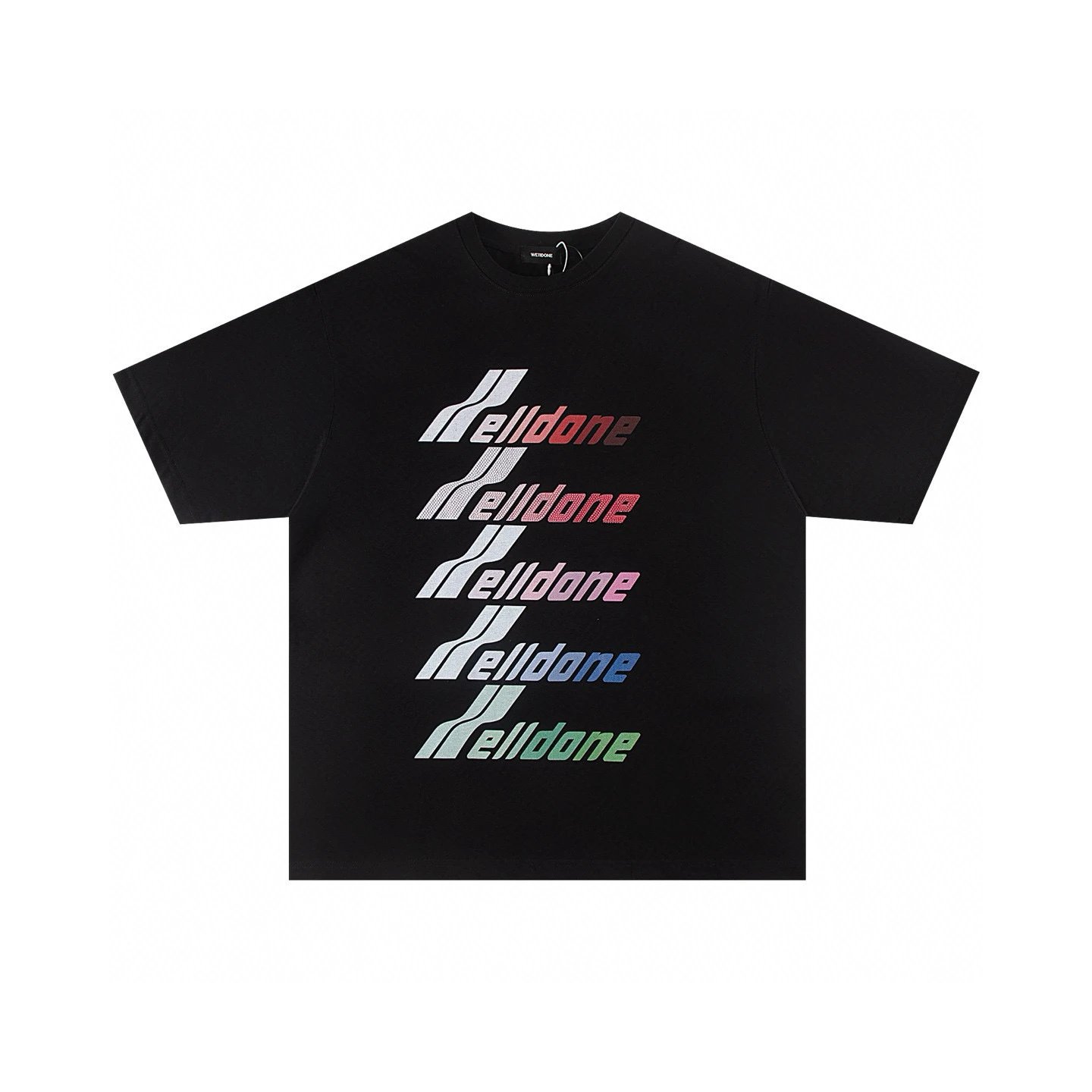Design Wetbone Multi-Color Gradient Logo T-Shirt Gray T-Shirts - 34