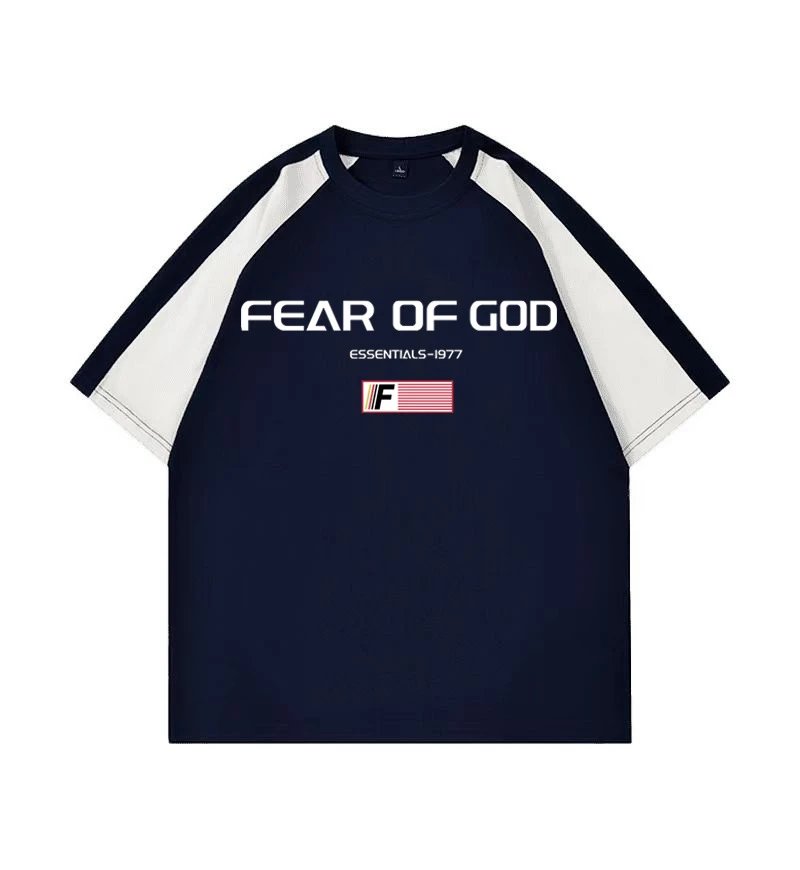 Fear of God Essentials Raglan T-Shirt Gray / Navy - 3