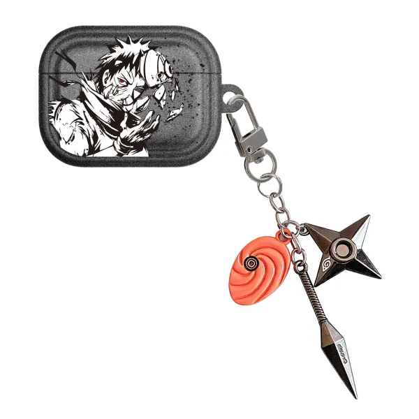 Design Naruto Uchiha Obito AirPods Pro Case with Sharingan and Kunai Charm Accessory Phone Accessories - 1