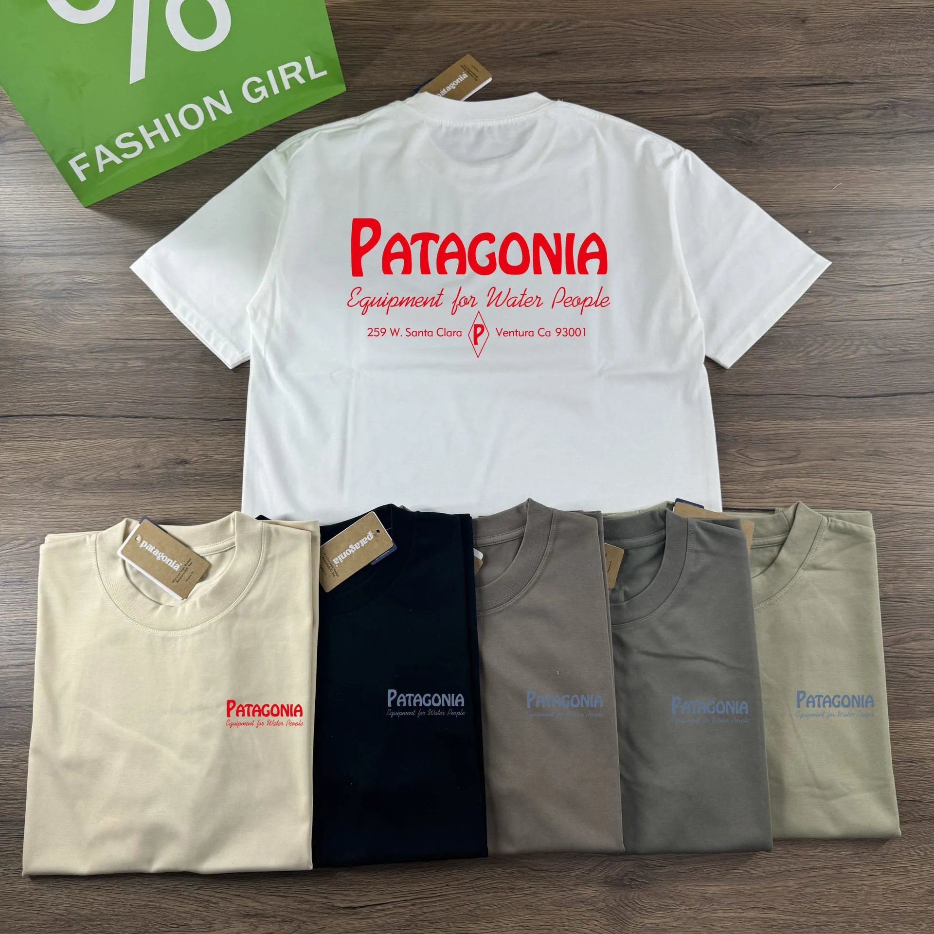 Patagonia Equipment for Water People T-Shirt Olive Green - 6