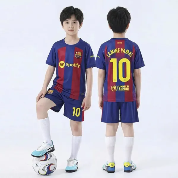 FC Barcelona 2023-24 Home Jersey Lamine Yamal #10 Kids Set - 1