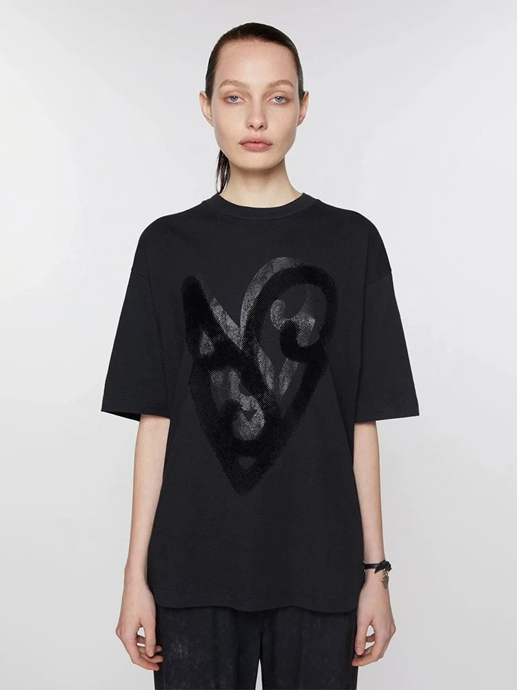 Acne Studios Embroidered Logo T-Shirt Charcoal Gray T-Shirt - 14
