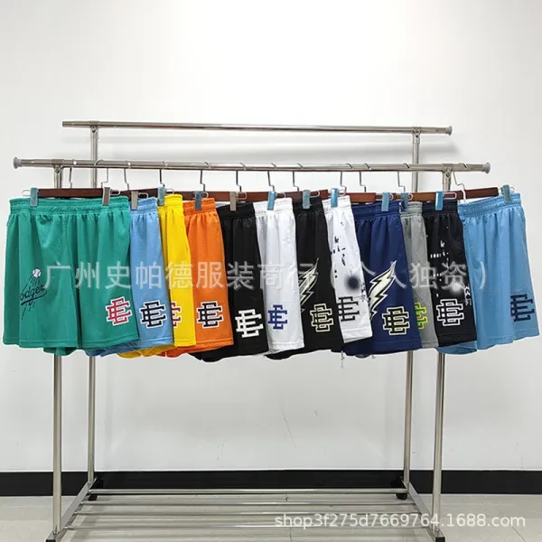 Design Cityscape Print Mesh Shorts Multicolor - 2
