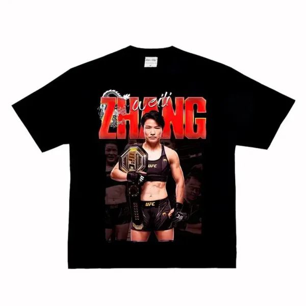 Design Zhang Weili UFC Champion Graphic T-Shirt Black - 2