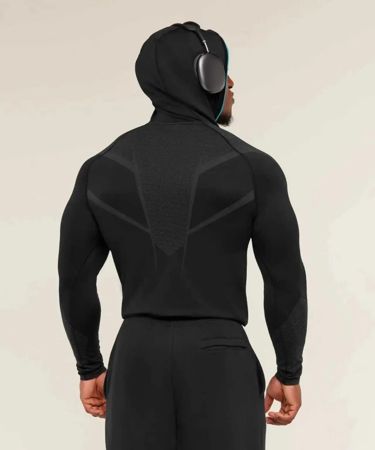 Gymshark Apex Half-Zip Hoodie Black and Forest Green - 12