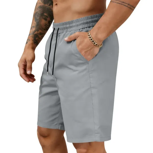 Design Drawstring Waist Shorts Black - 20