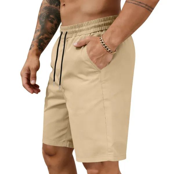 Design Drawstring Waist Shorts Black - 34