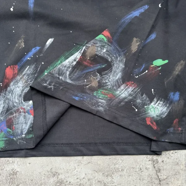 Balenciaga Paint Splatter Oversized T-Shirt Black Multicolor - 10
