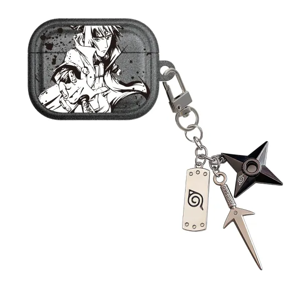 Design Naruto Uchiha Madara AirPods Pro Case with Ninja Weapon Keychain Set Phone Accessories - 1