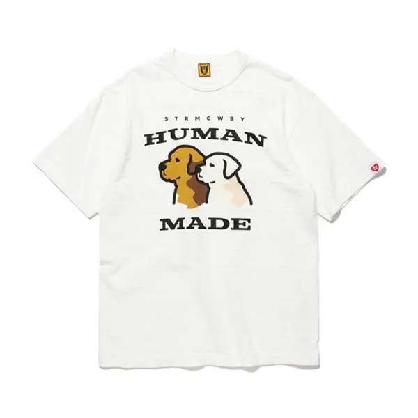 Human Made Dog Print White T-Shirt - 1