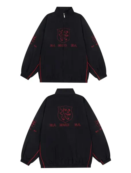 Balenciaga Shield Logo Windbreaker Black Outerwear.windbreaker - 1