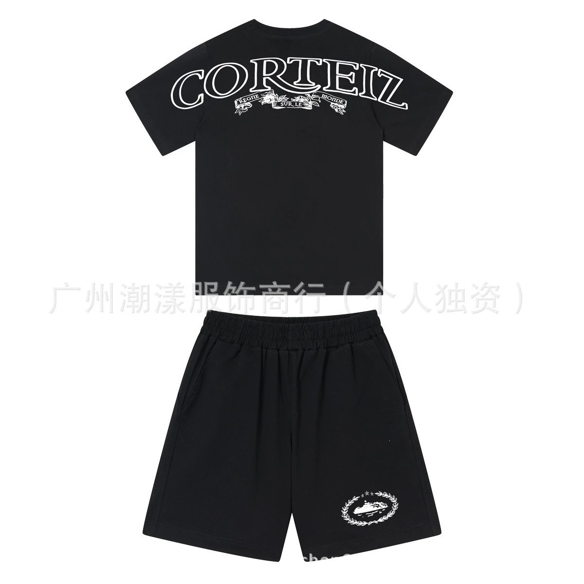 Design Graphic Oval Logo Black T-Shirt - 43