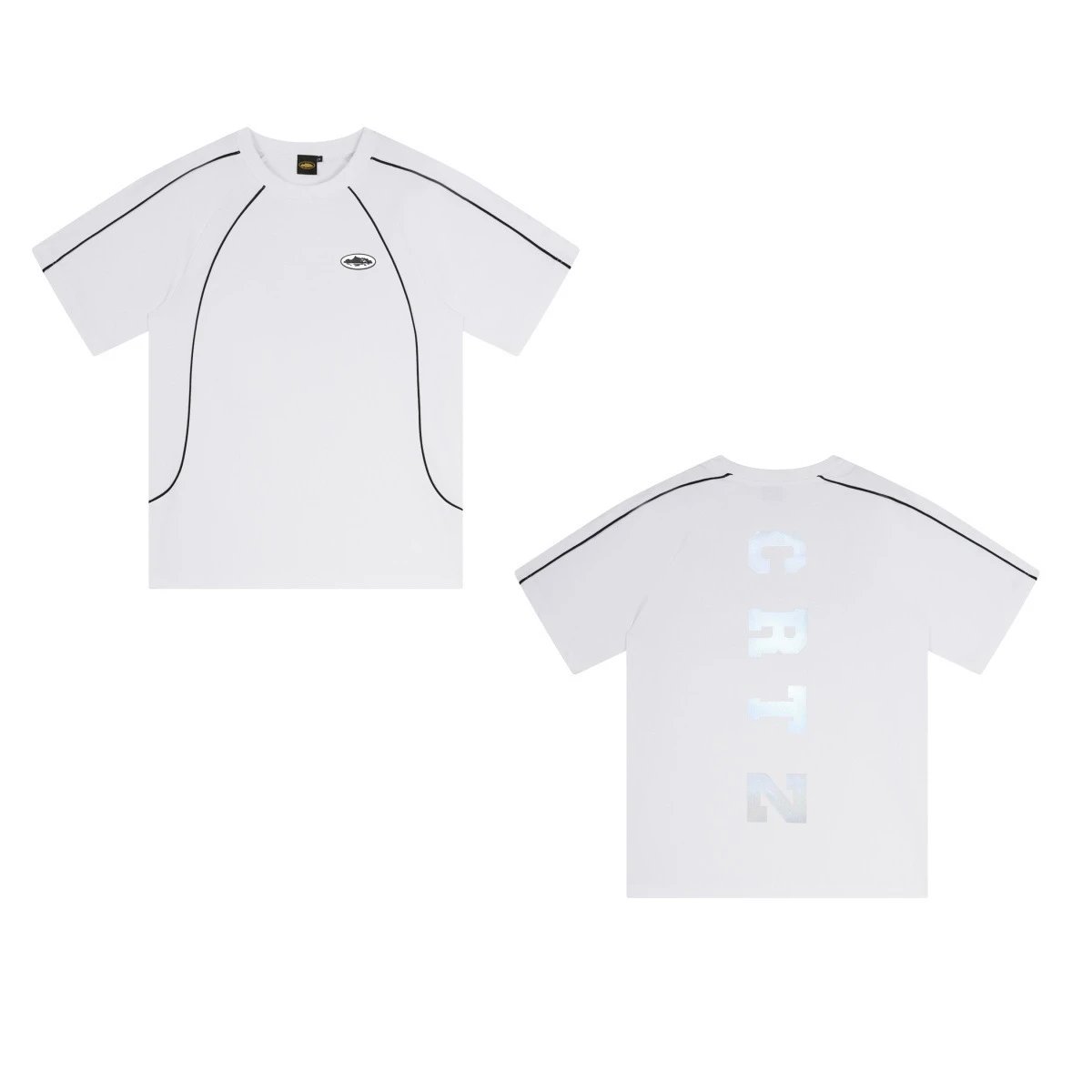 Design Graphic Oval Logo Black T-Shirt - 11
