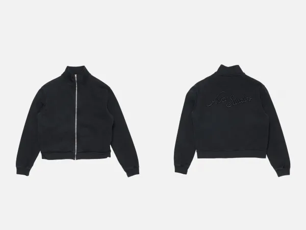 Acne Studios Script Logo Zip-Up Jacket Navy Outerwear - 6