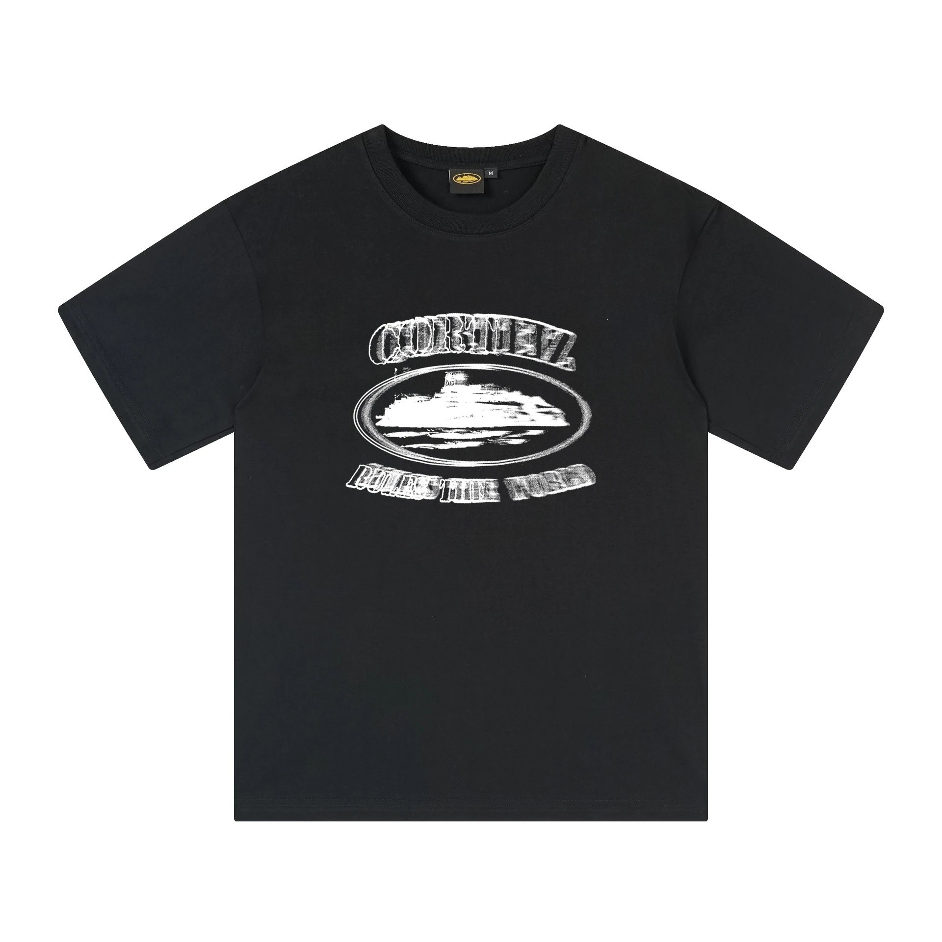 Design Graphic Oval Logo Black T-Shirt - 30