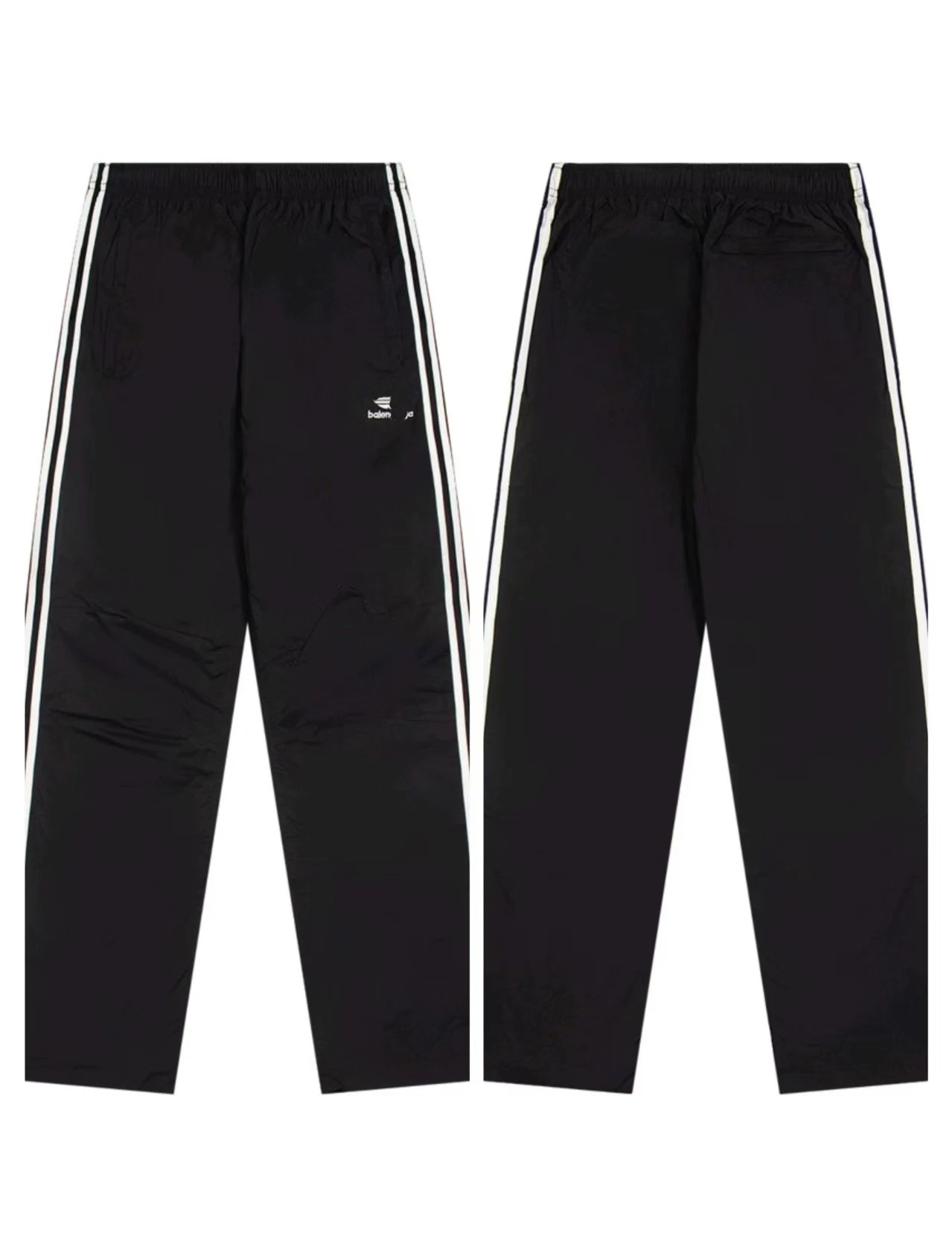 Balenciaga Track Pants Black with White Stripes