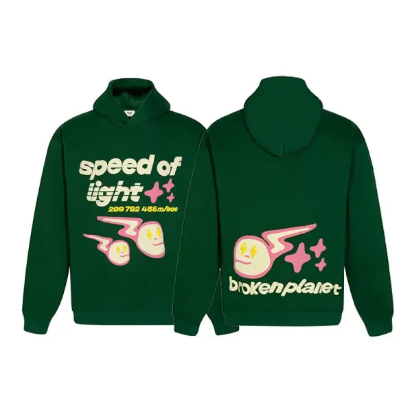 Broken Planet Speed of Light Hoodie Forest Green - 1