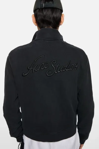 Acne Studios Script Logo Zip-Up Jacket Navy Outerwear - 11