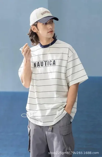 Design Nautica Striped Ringer T-Shirt White T-Shirts - 12