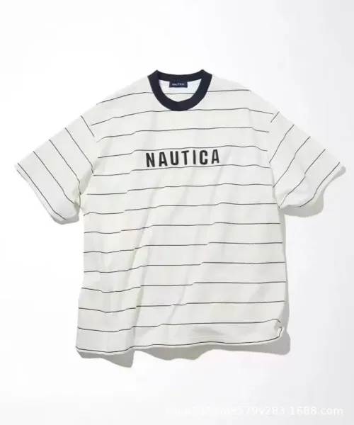 Design Nautica Striped Ringer T-Shirt White T-Shirts - 1