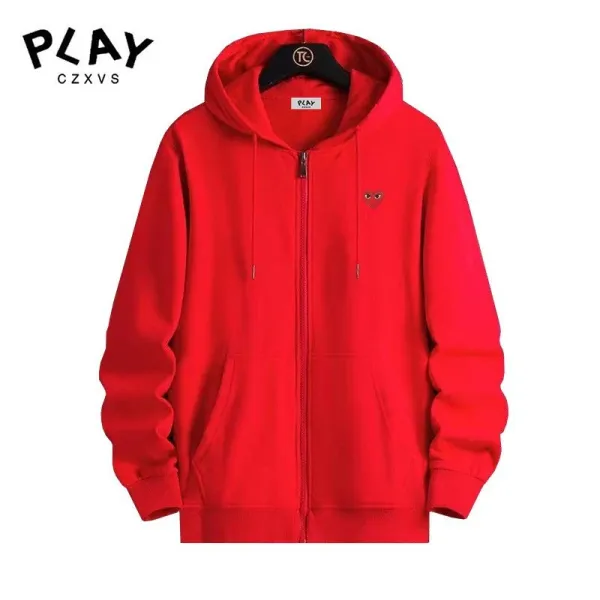 Comme des Garçons Play Red Heart-Eye Zip-Up Hoodie - 1