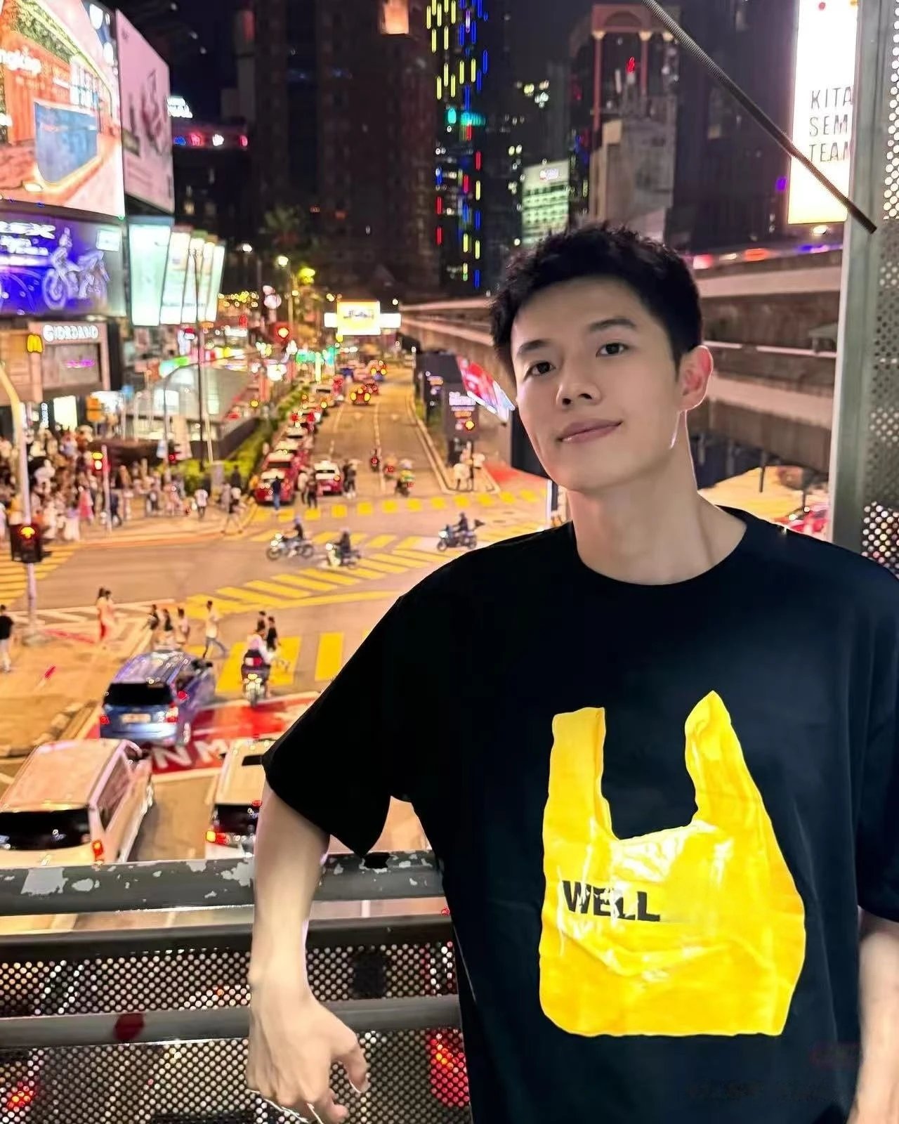 Design WELLU Plastic Bag Print Black Oversized T-Shirt T-Shirts - 11