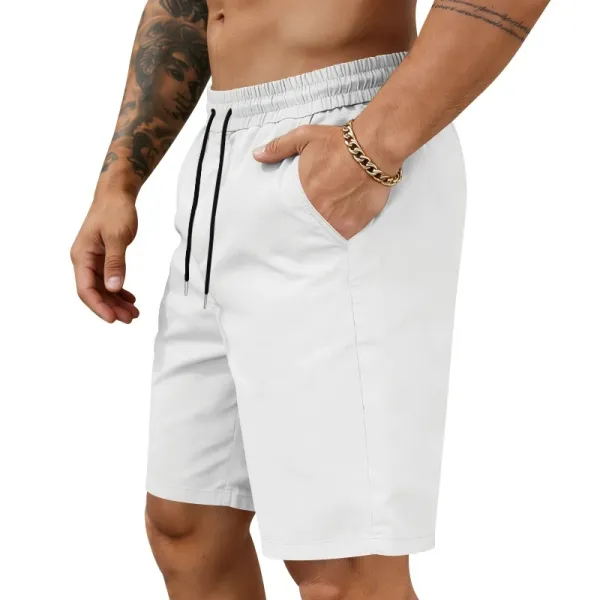 Design Drawstring Waist Shorts Black - 6
