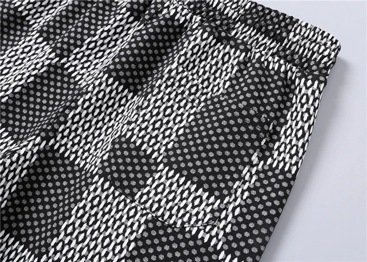 Design Woven Texture Black T-Shirt and Shorts Set - 15