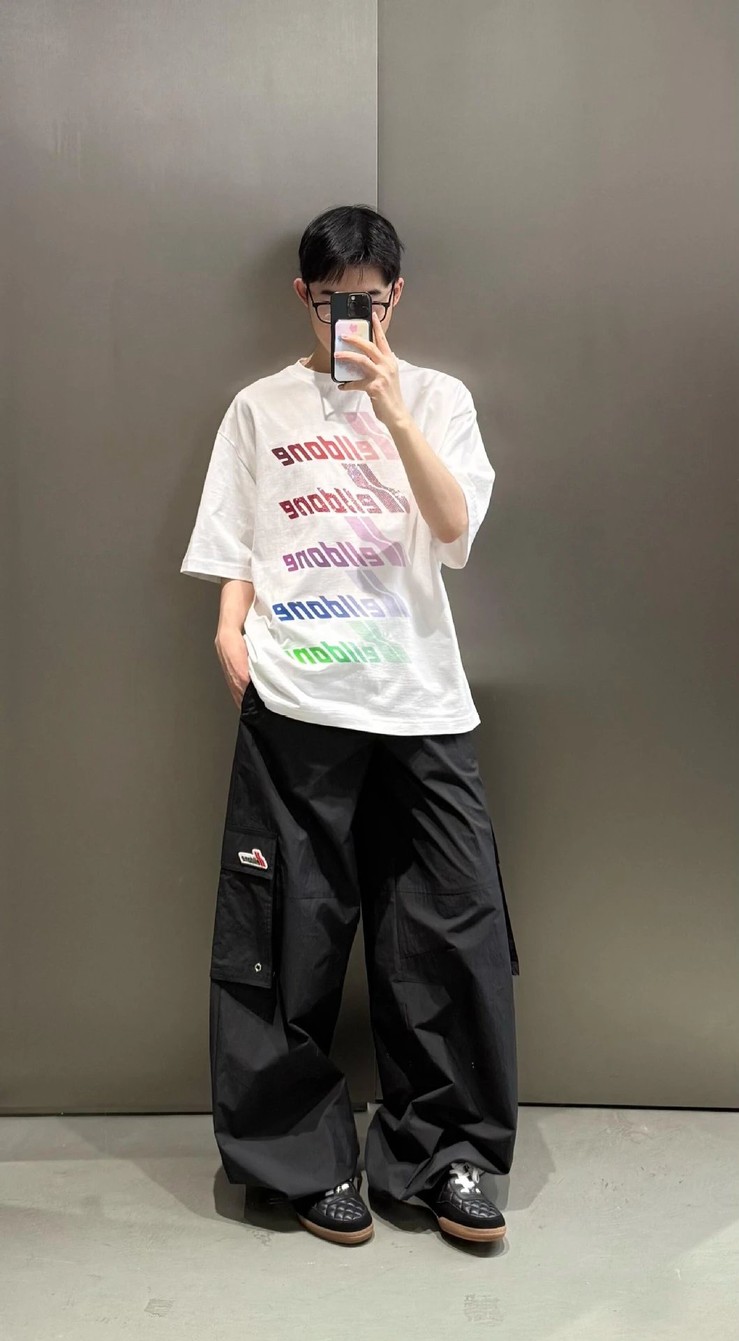 Design Wetbone Multi-Color Gradient Logo T-Shirt Gray T-Shirts - 19
