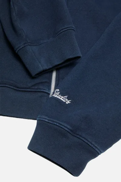 Acne Studios Script Logo Zip-Up Jacket Navy Outerwear - 46