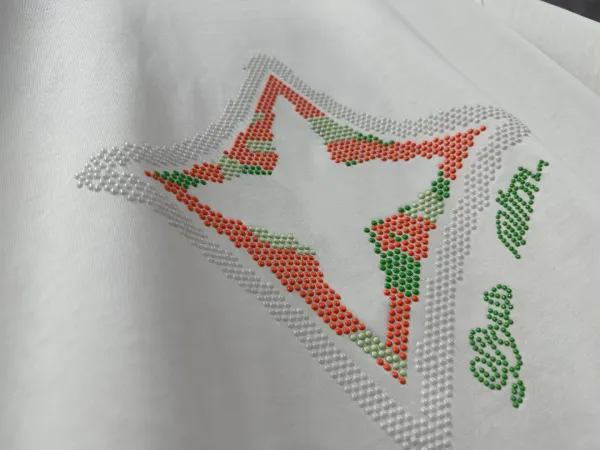 Design Diamond Grid Print White T-Shirt - 10