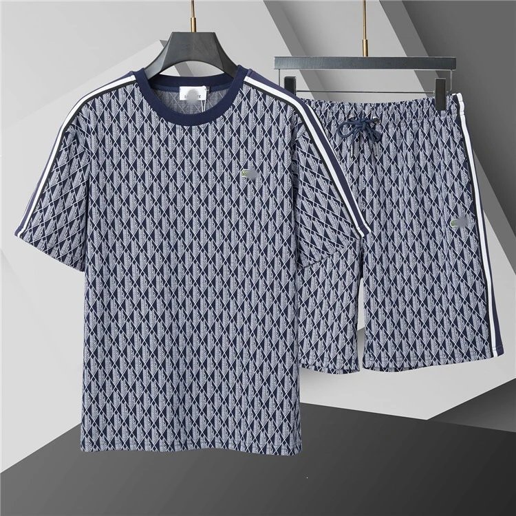 Design Geometric Pattern Navy and White Casual Set - 1