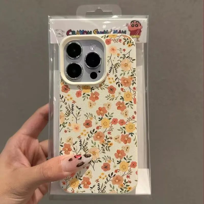 Design Floral Print iPhone Case with Camera Cutout Gray Multicolor Phone-Case Phone Case - 4