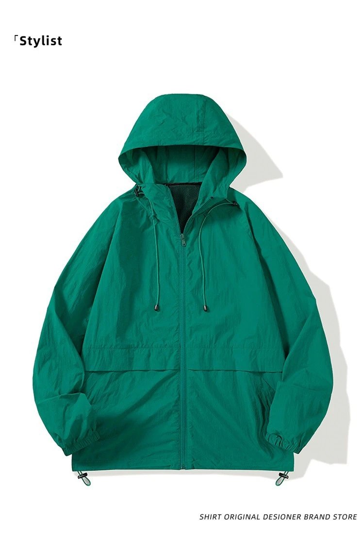 Design Windbreaker Jacket Emerald Green Outerwear - 13