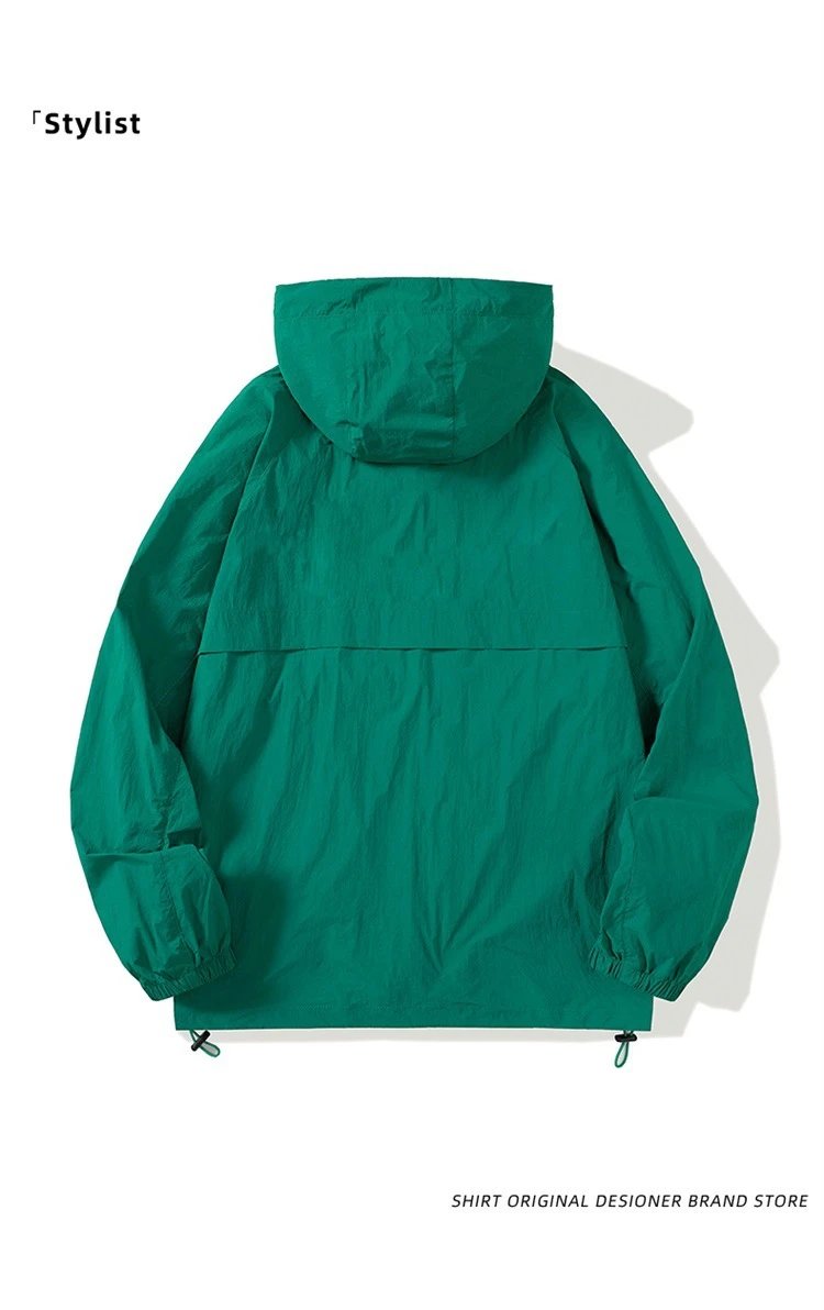 Design Windbreaker Jacket Emerald Green Outerwear - 14